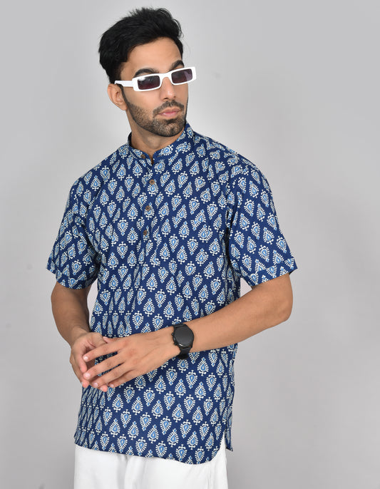 Kadal Neelam Short Sleeves Kurta