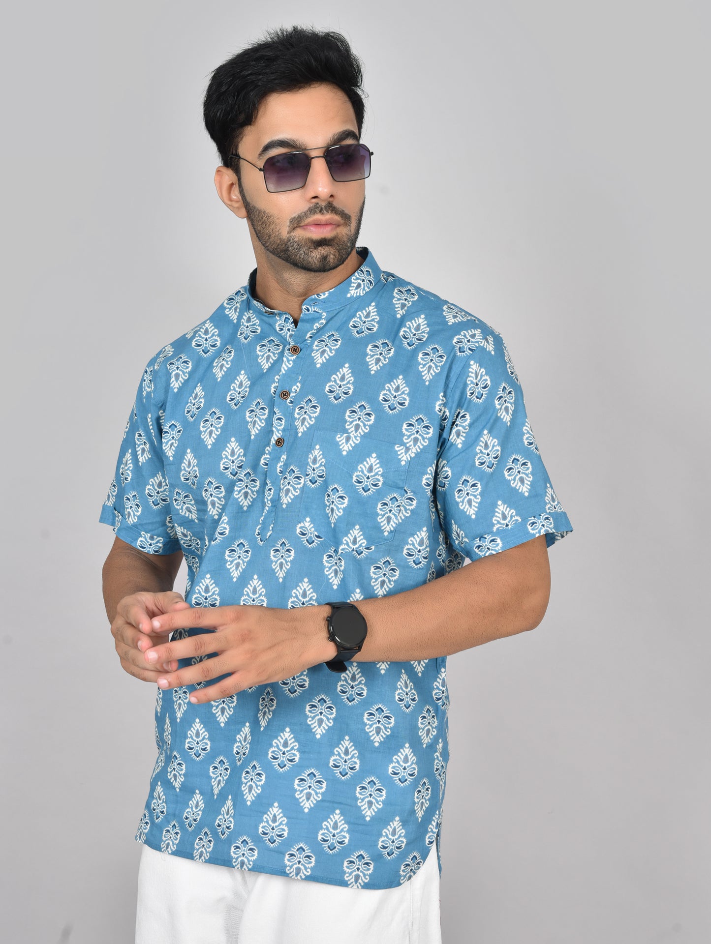Neelampadam Short Sleeves Kurta