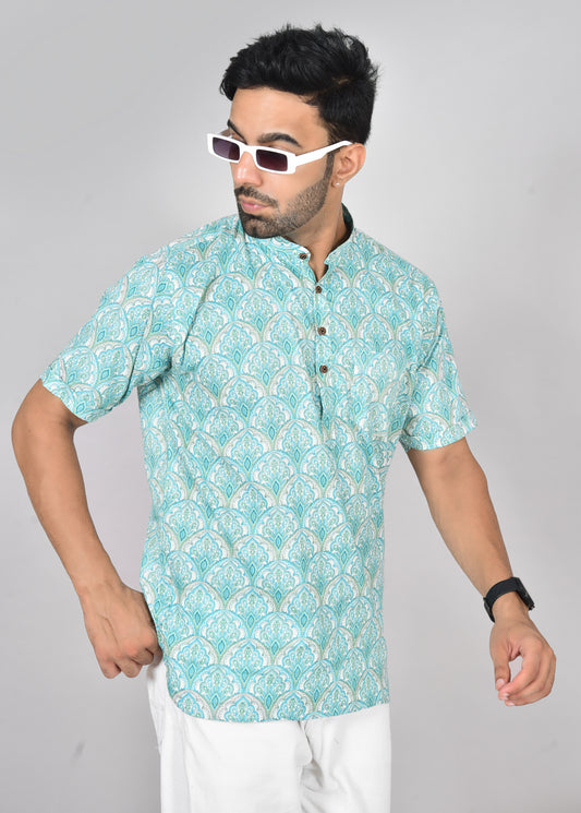 Peacock Palace Short Sleeves Kurta