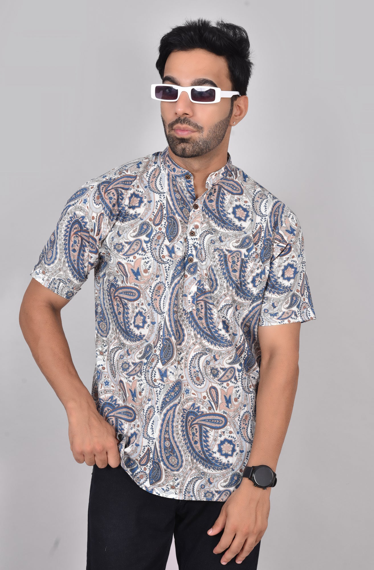 Neelam Mann Kolam Short Sleeves Kurta