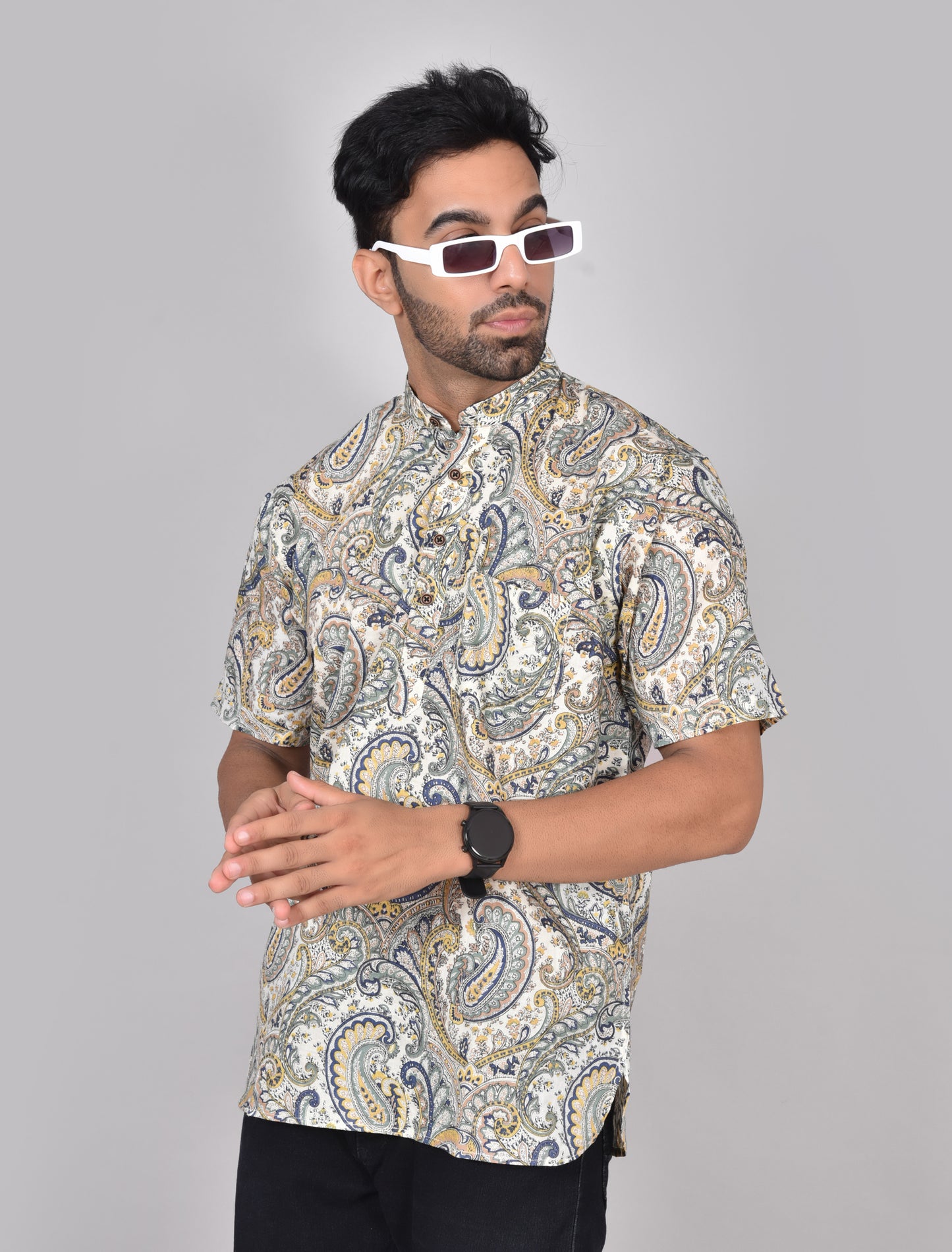 Yellow Kalga Short Sleeves Kurta