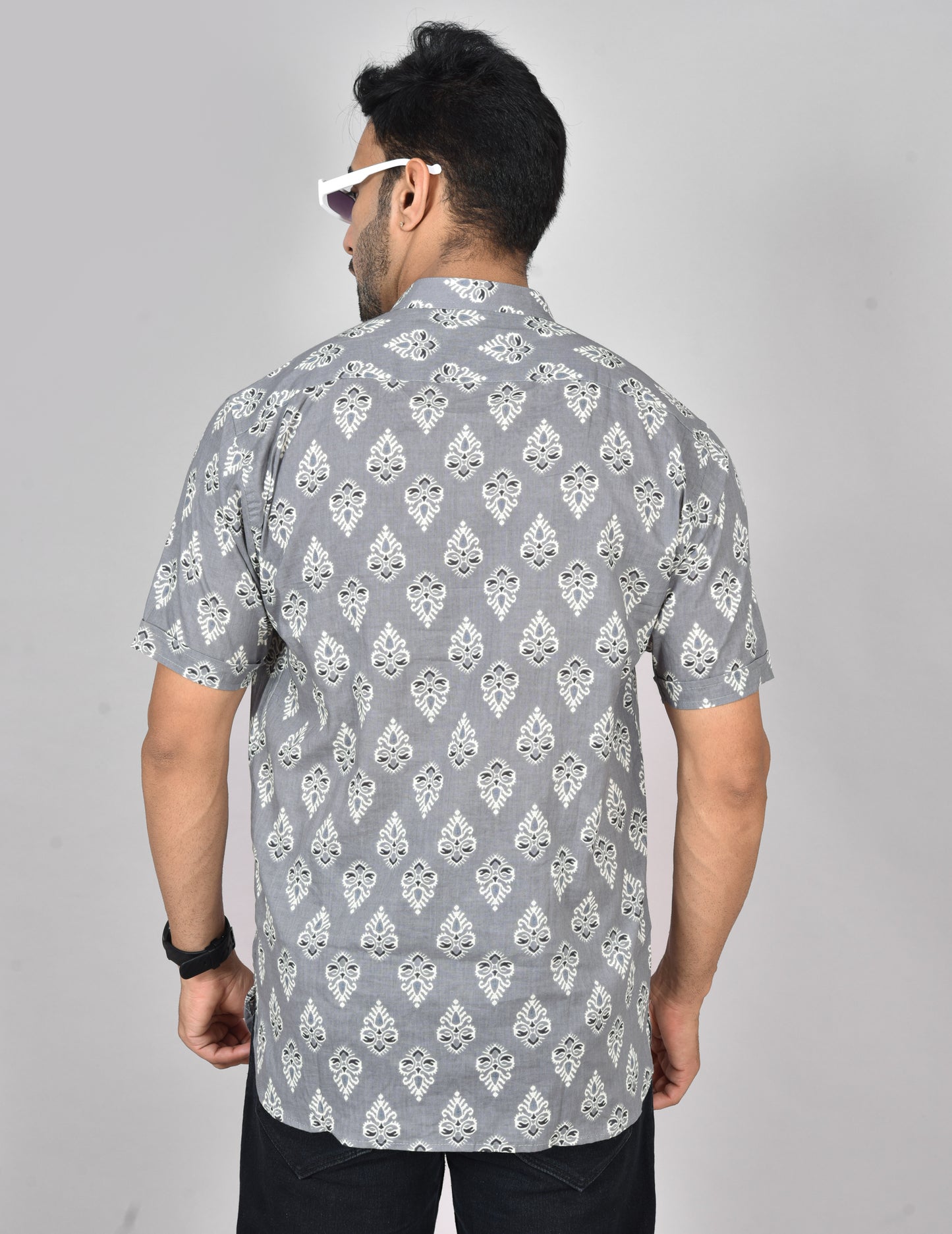 Grey Kalasam Short Sleeves Kurta