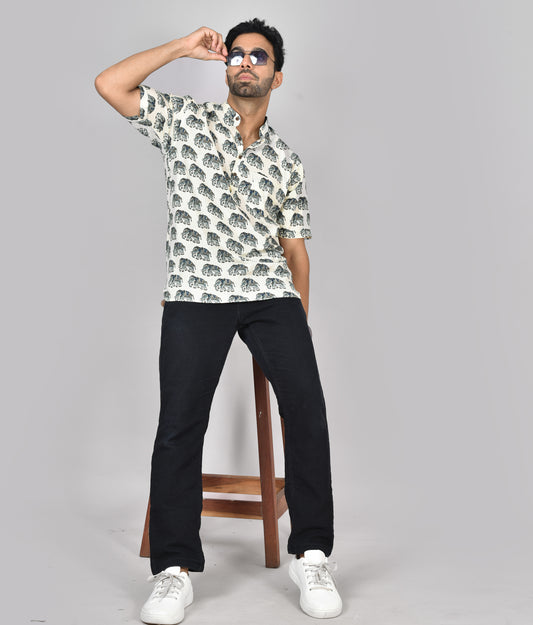 Blue Indragaj Short Sleeves Kurta