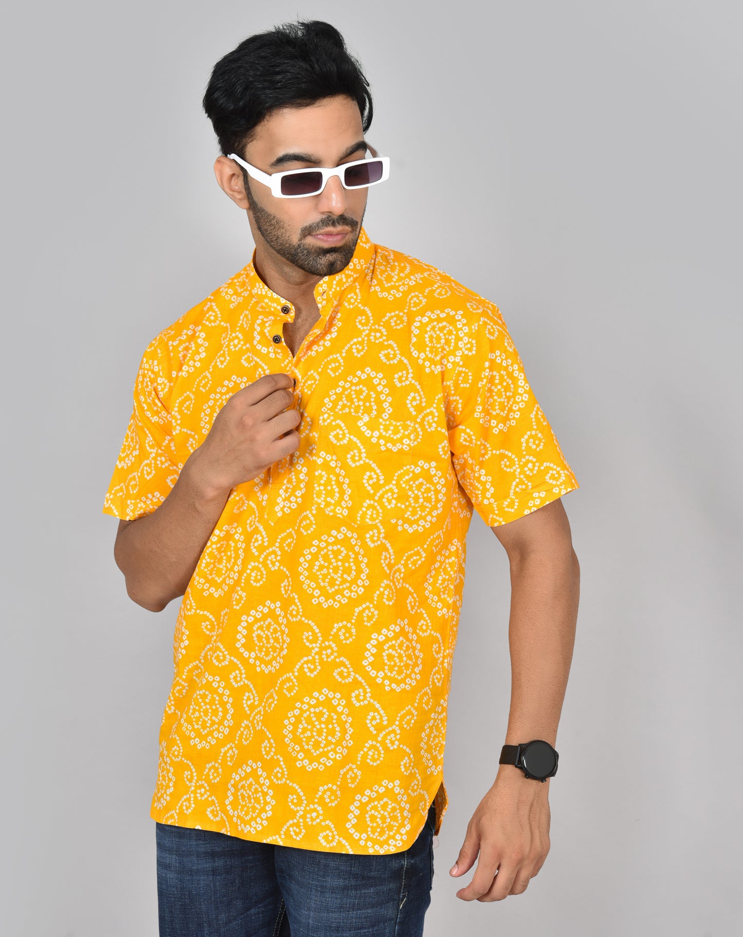Haldi Vastram Short Sleeves Kurta