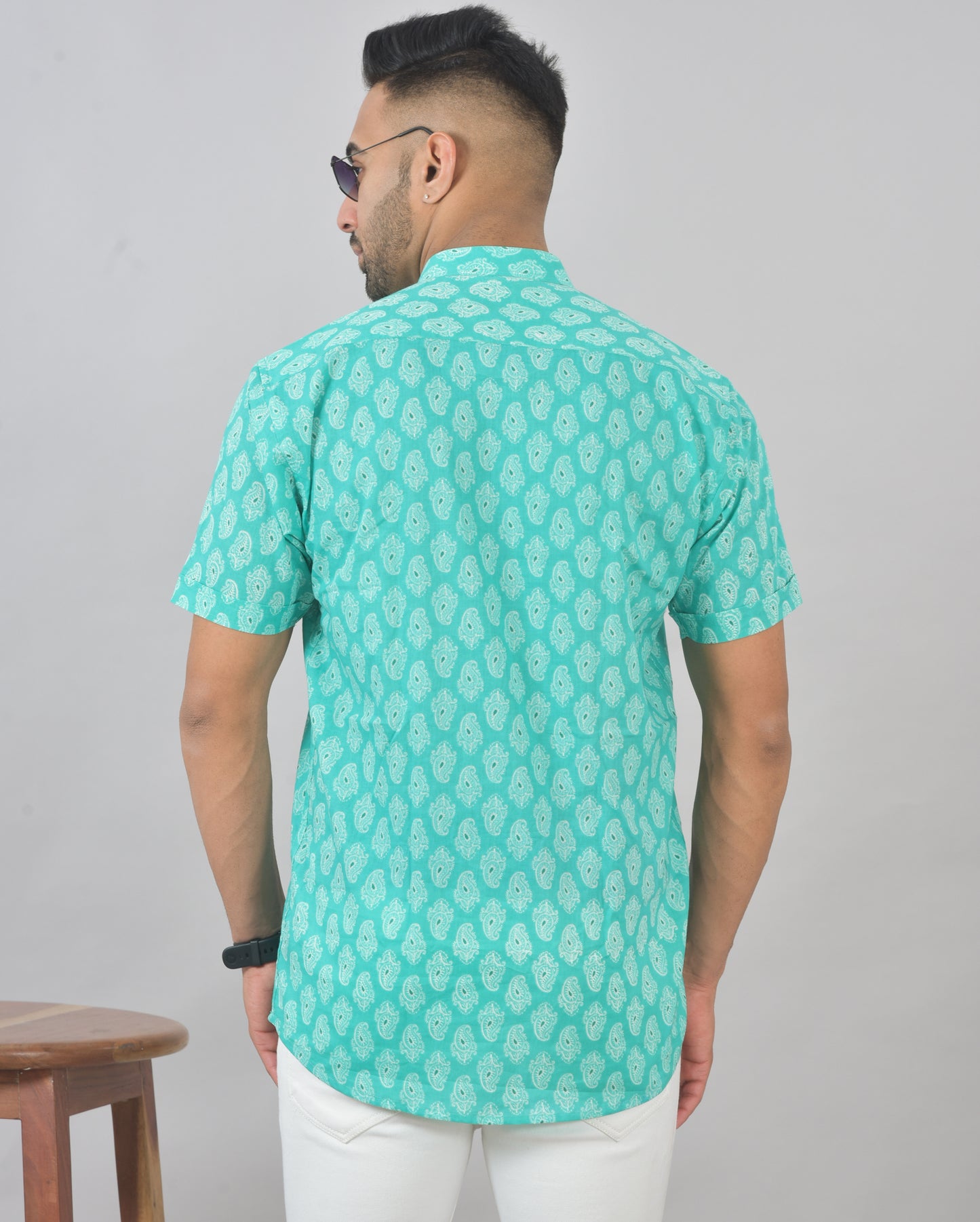 Tiffany Blue Manga Short Sleeves Kurta