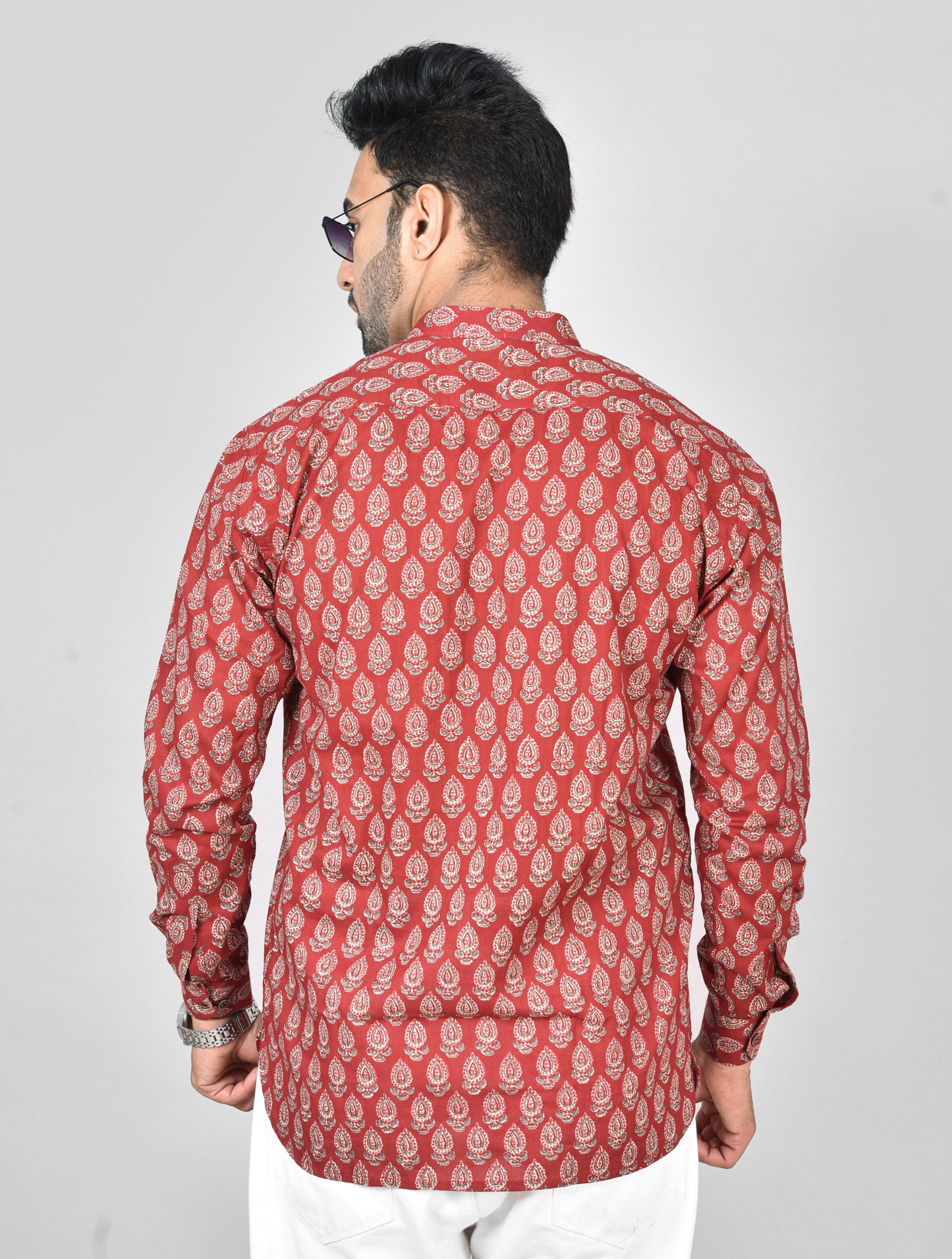 Maroon Ambi Long Sleeves Kurta