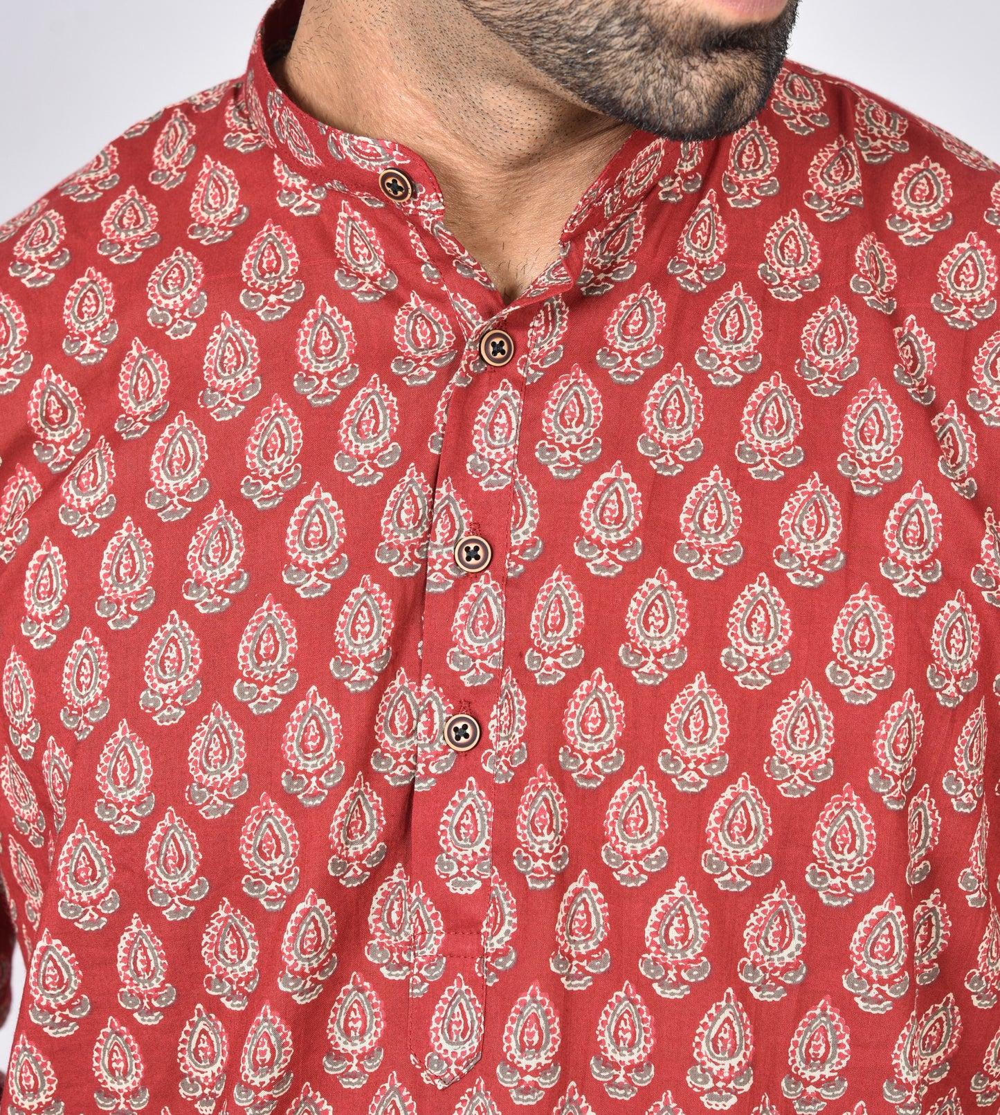 Maroon Ambi Long Sleeves Kurta
