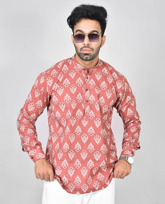 Deep Red Ranjan Long Sleeves Kurta