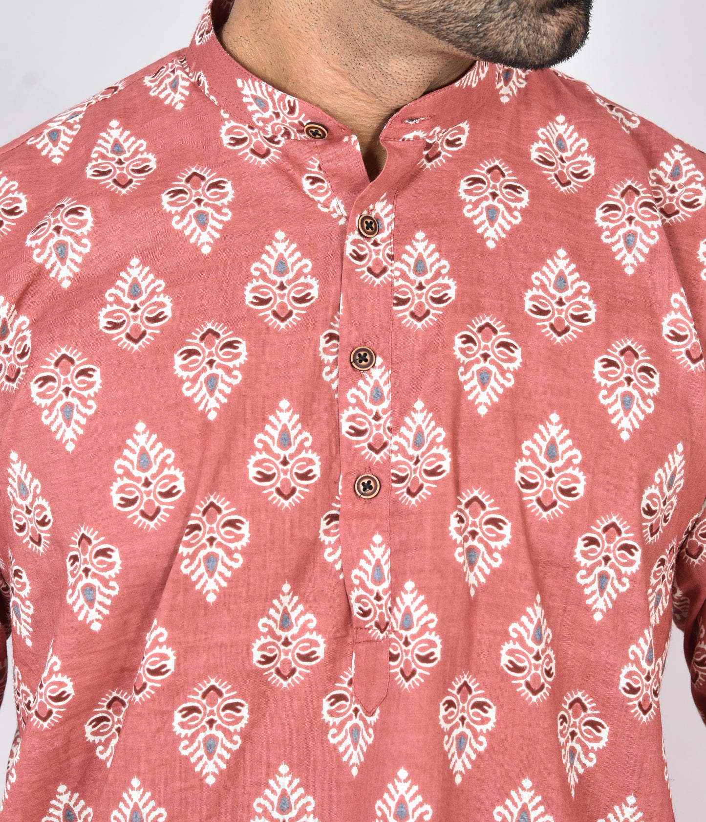 Deep Red Ranjan Long Sleeves Kurta