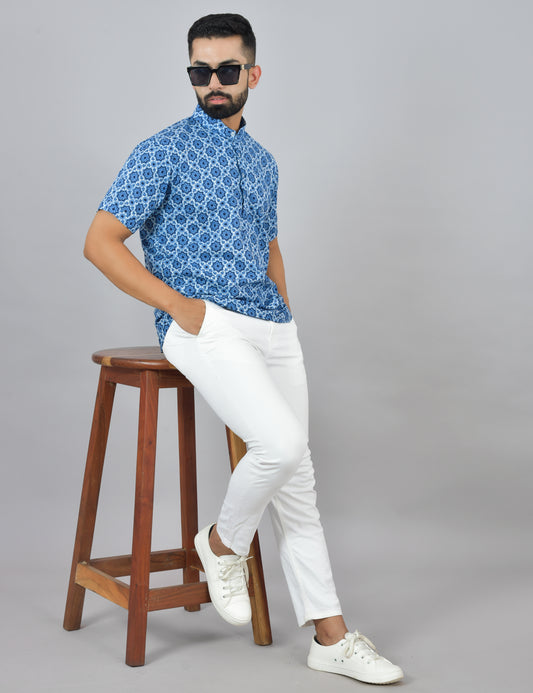 Indigo Star Short Sleeve Kurta