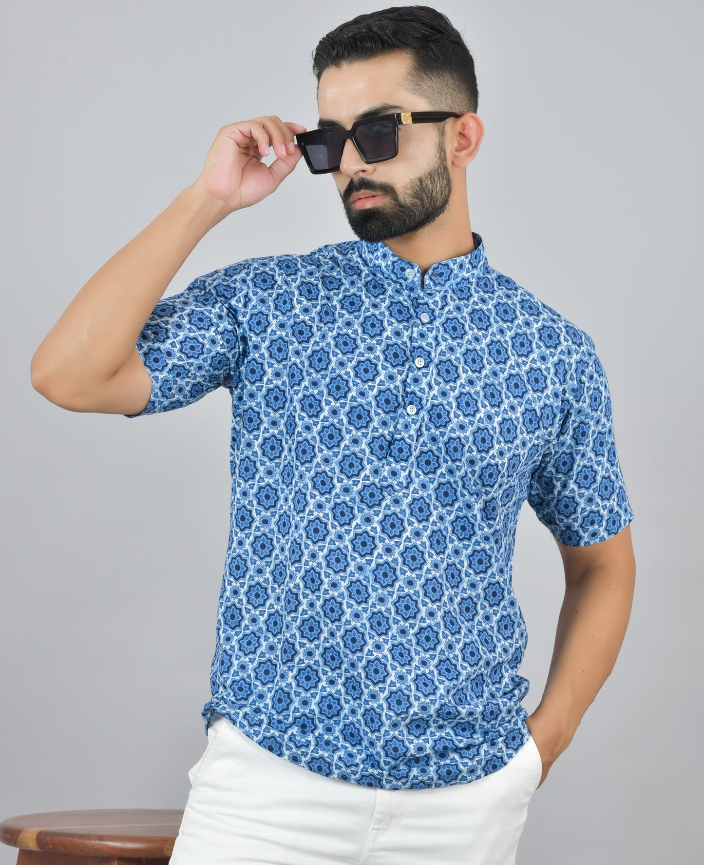 Indigo Star Short Sleeve Kurta