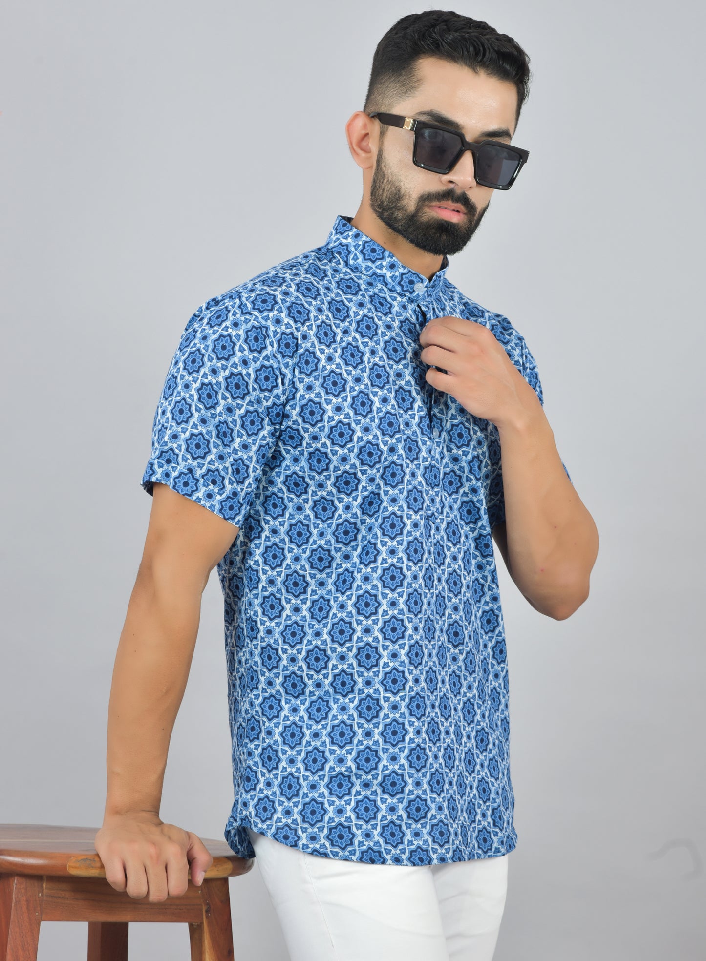 Indigo Star Short Sleeve Kurta