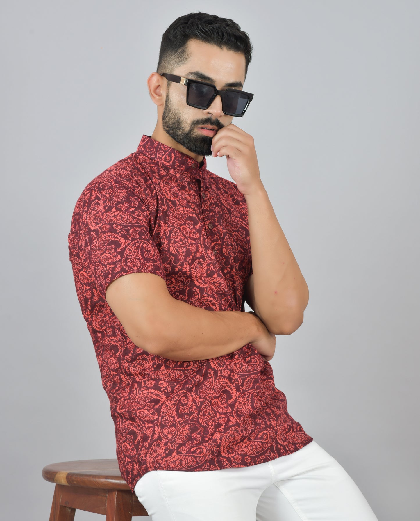 Rustic Paisley Short Sleeve Kurta