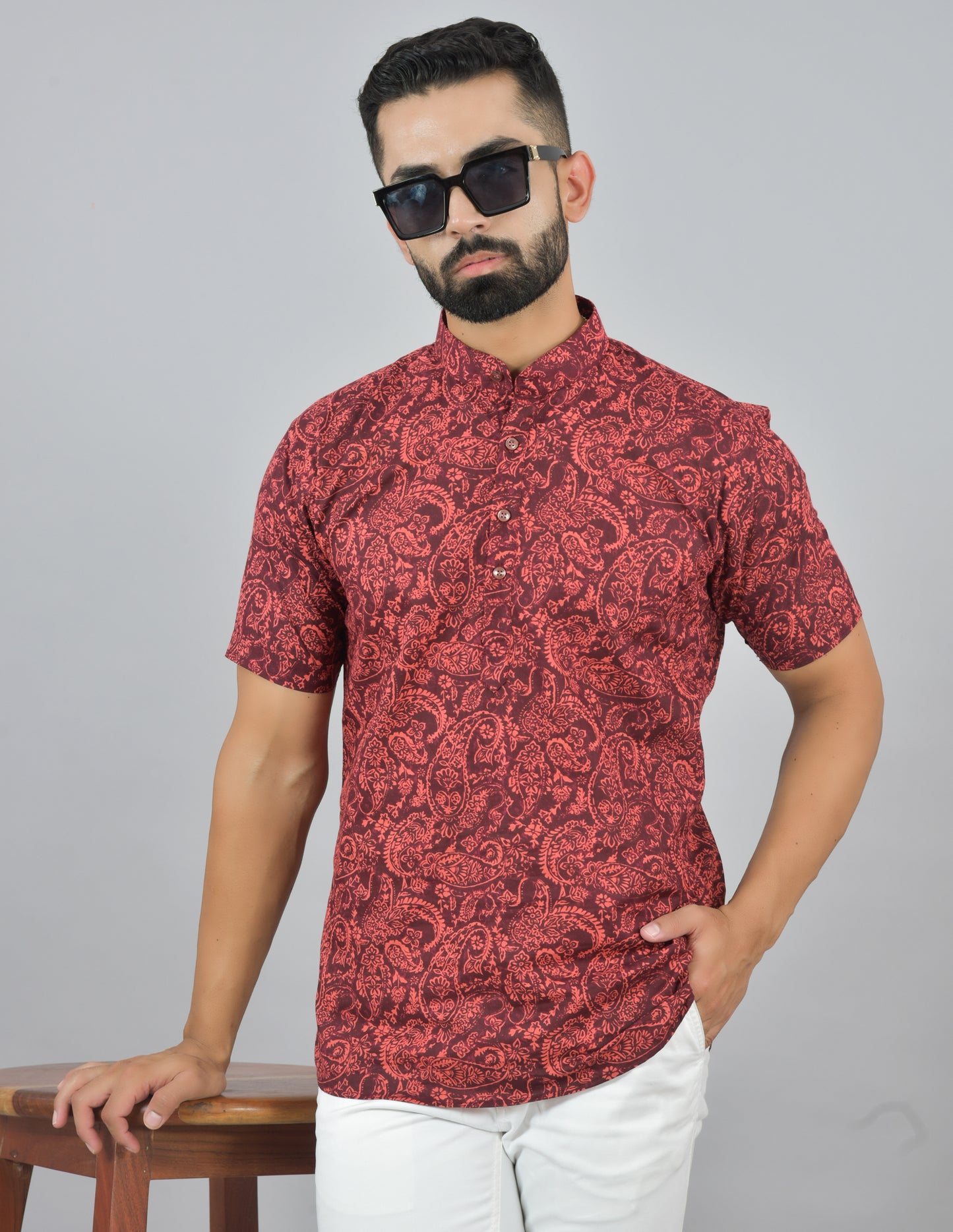 Rustic Paisley Short Sleeve Kurta