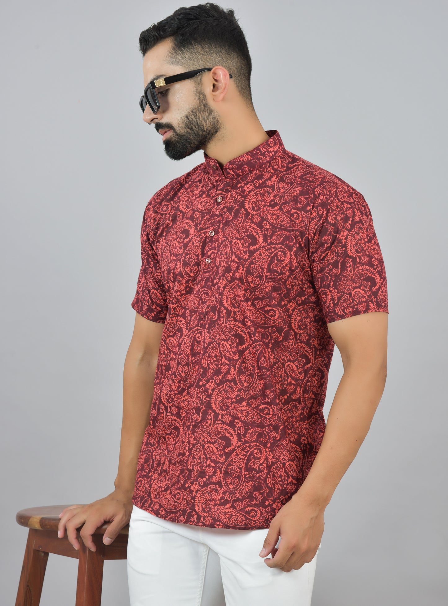 Rustic Paisley Short Sleeve Kurta