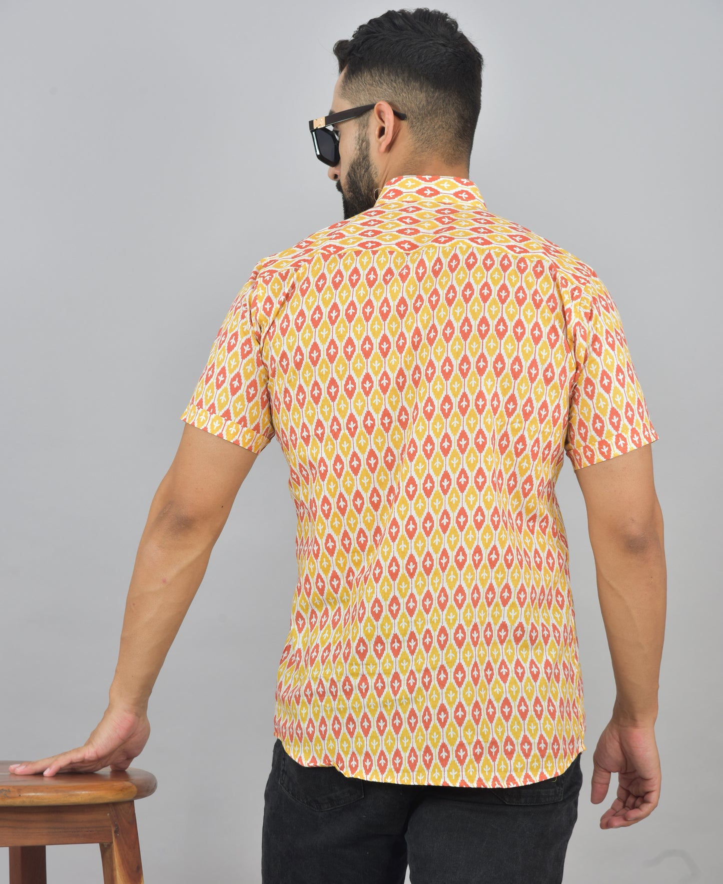 Mustard/Rust Ikat Short Sleeve Kurta