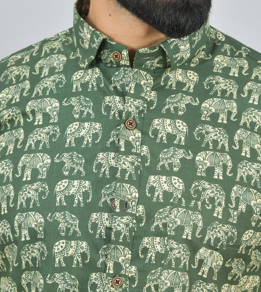 Green Kumki Half Shirt