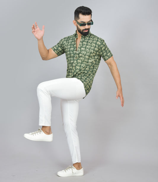 Green Kumki Half Shirt