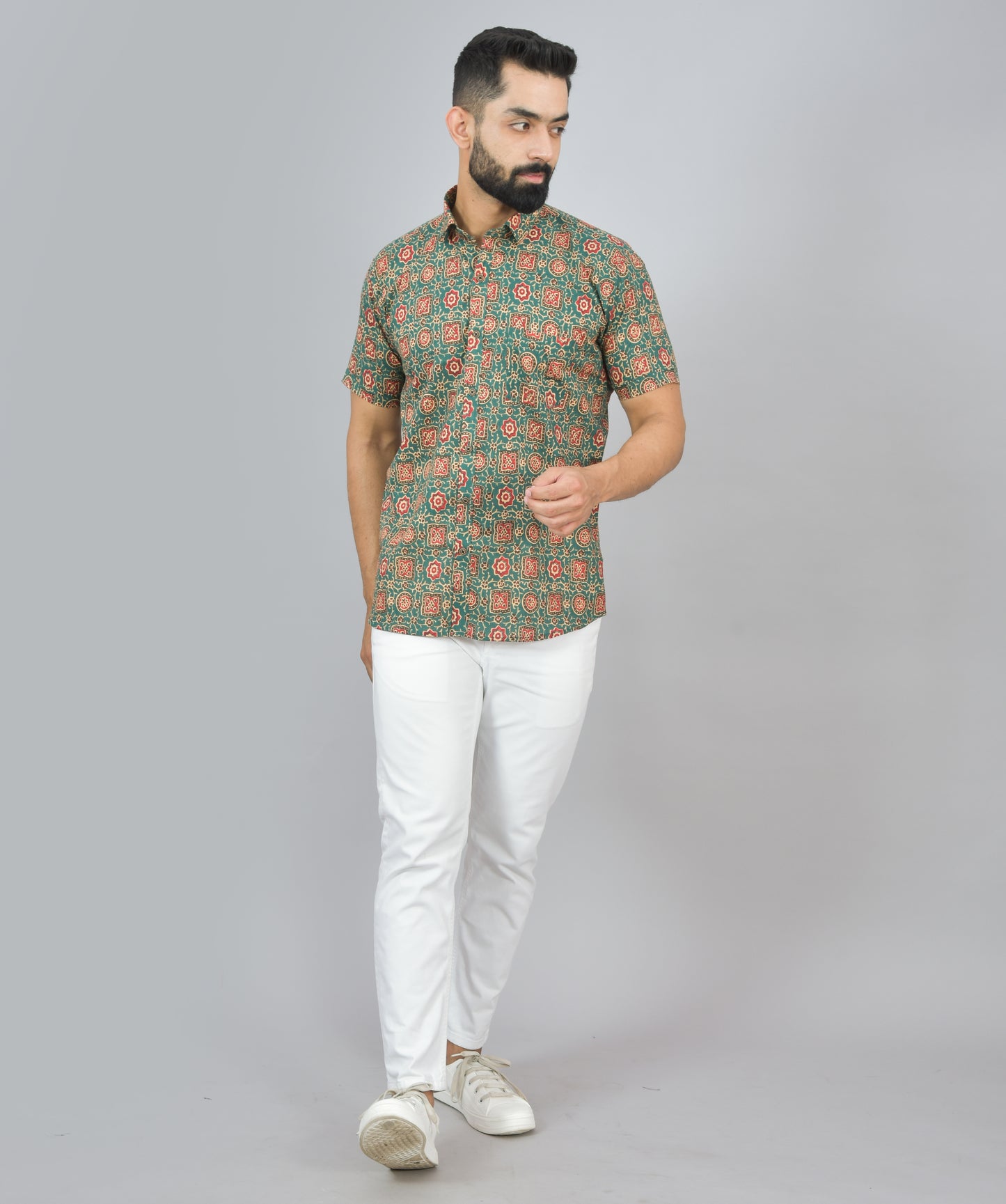 Green Spice Half Shirt