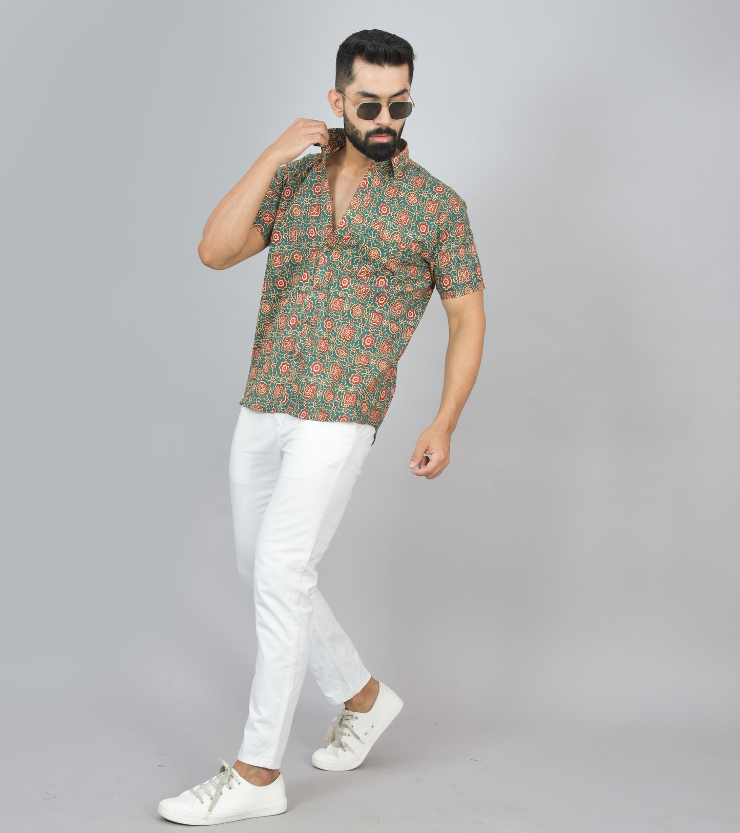 Green Spice Half Shirt