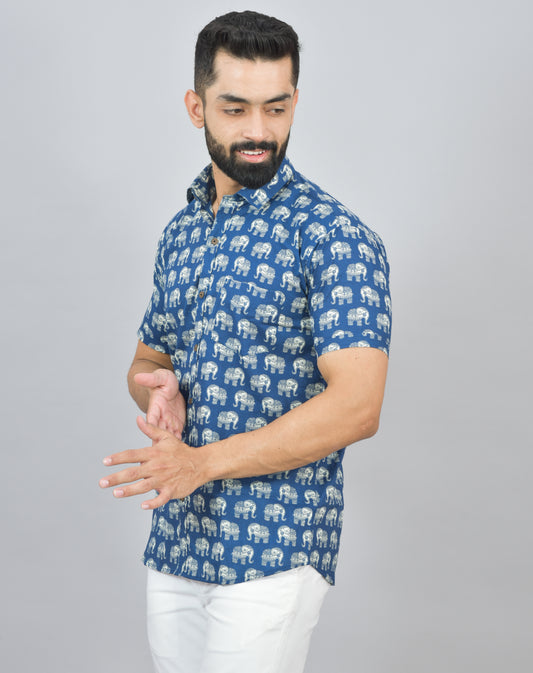 Blue Kumki Half Shirt