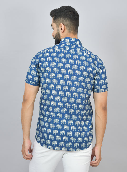 Blue Kumki Half Shirt