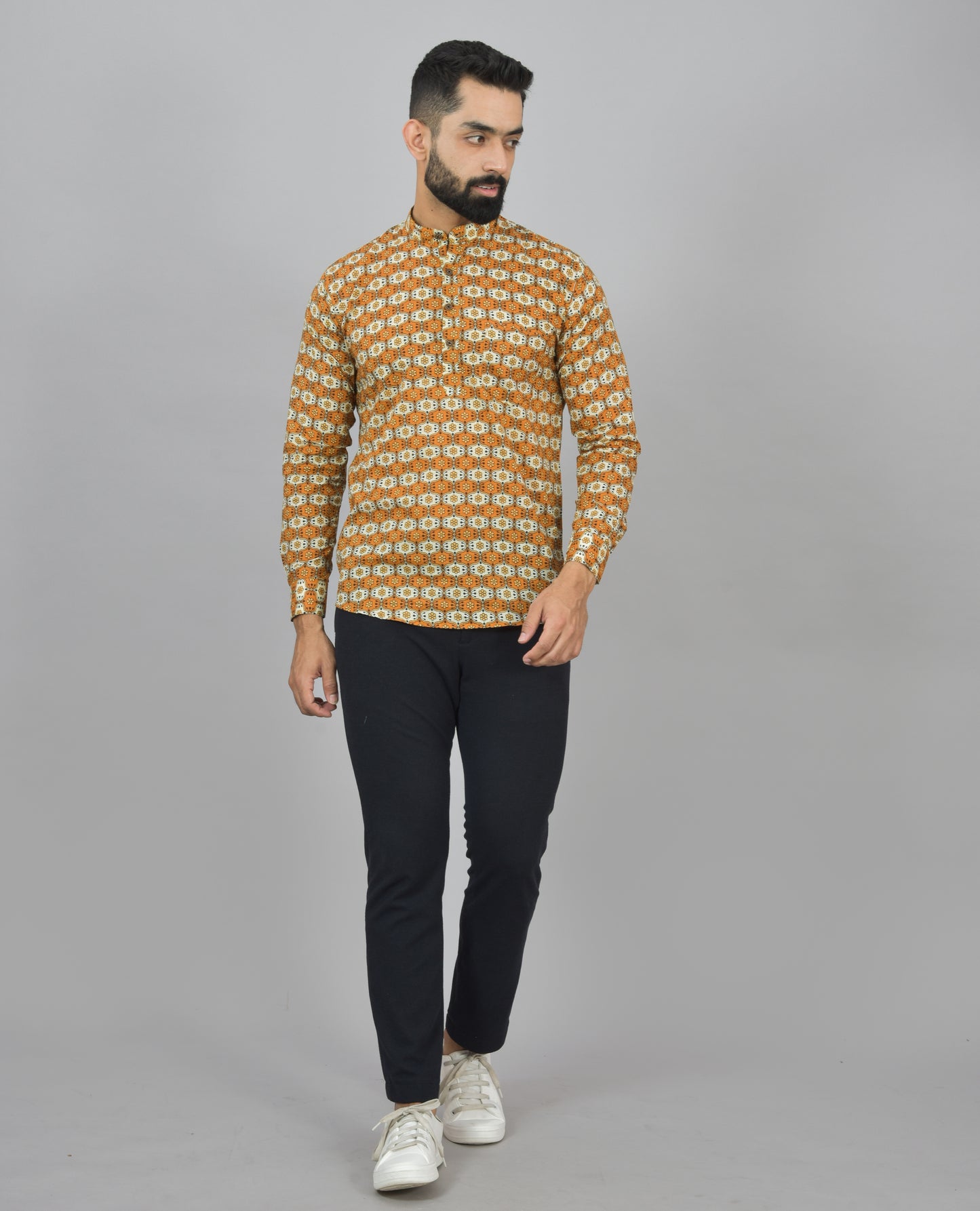 Mandarin Orange Short Kurta