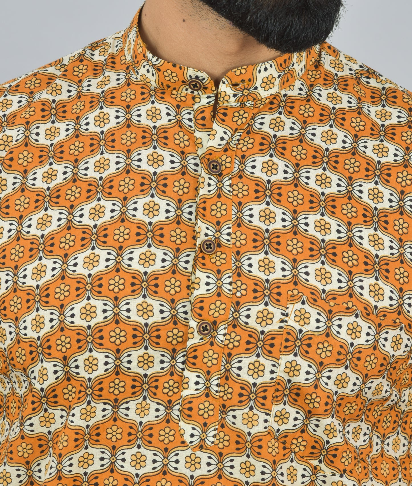 Mandarin Orange Short Kurta