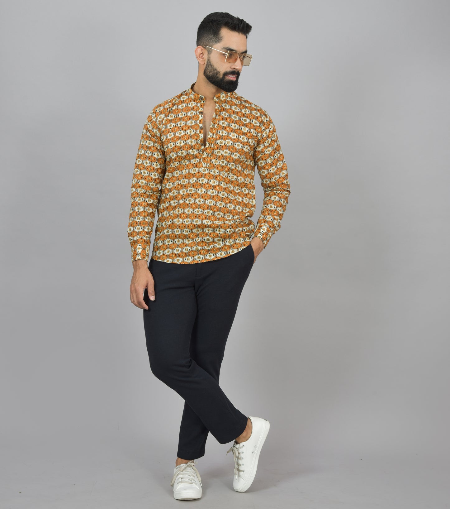 Mandarin Orange Short Kurta