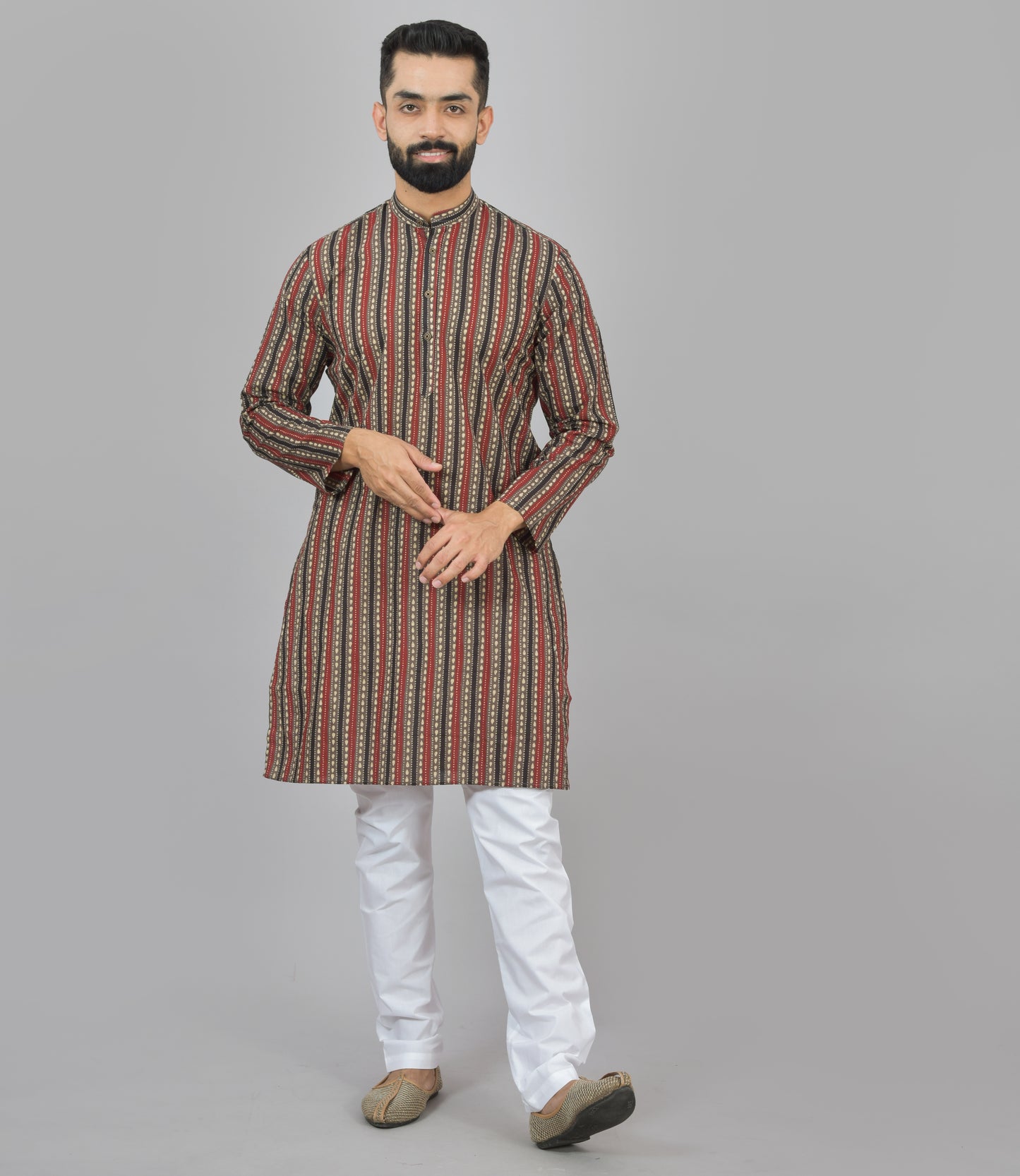 Retro Stripes Long Kurta