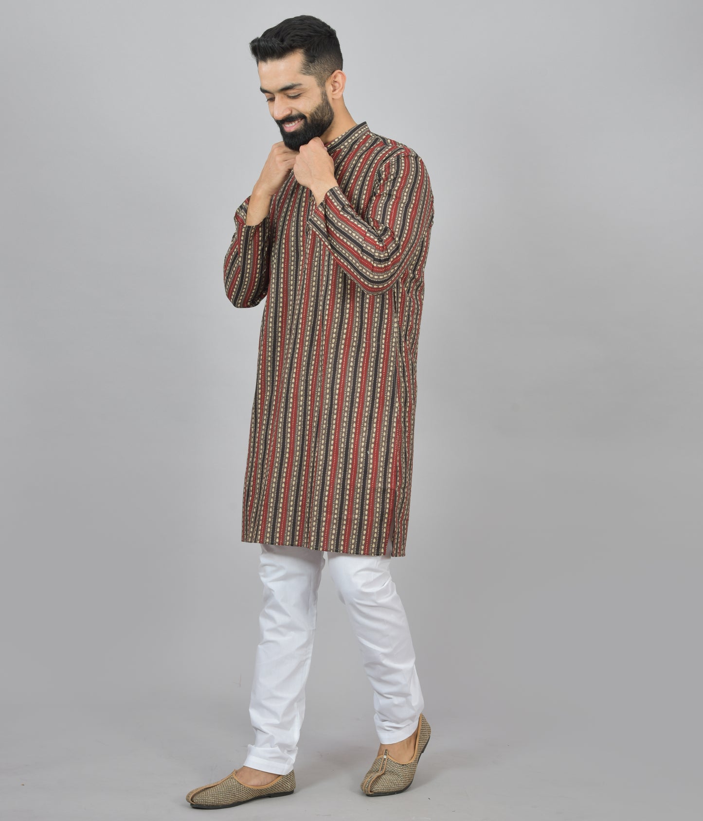 Retro Stripes Long Kurta