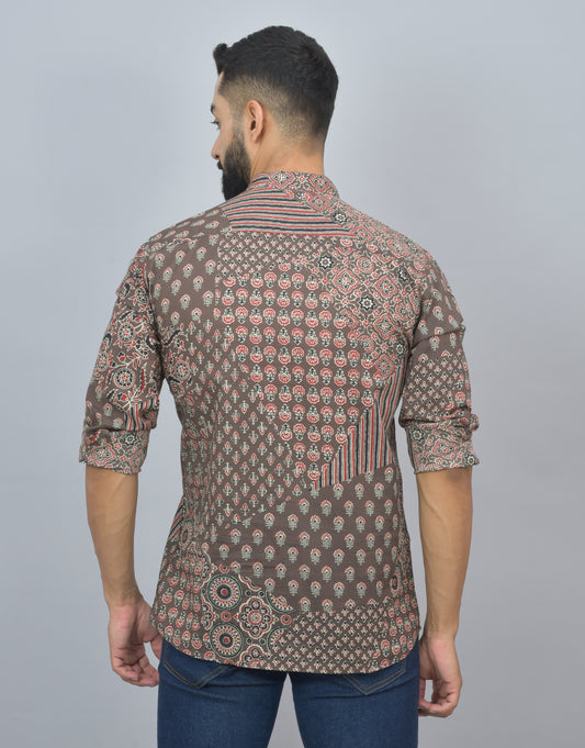 Evening in Morocco Printed Brown Cotton Short Kurta