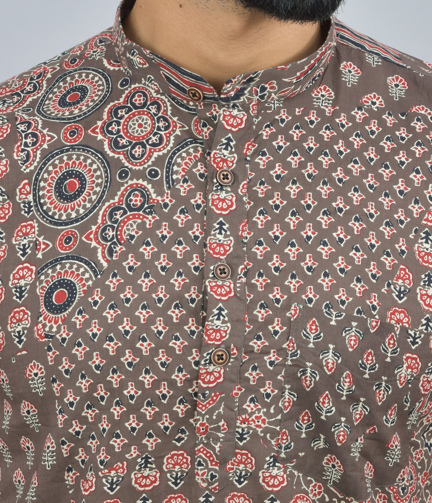 Evening in Morocco Printed Brown Cotton Short Kurta