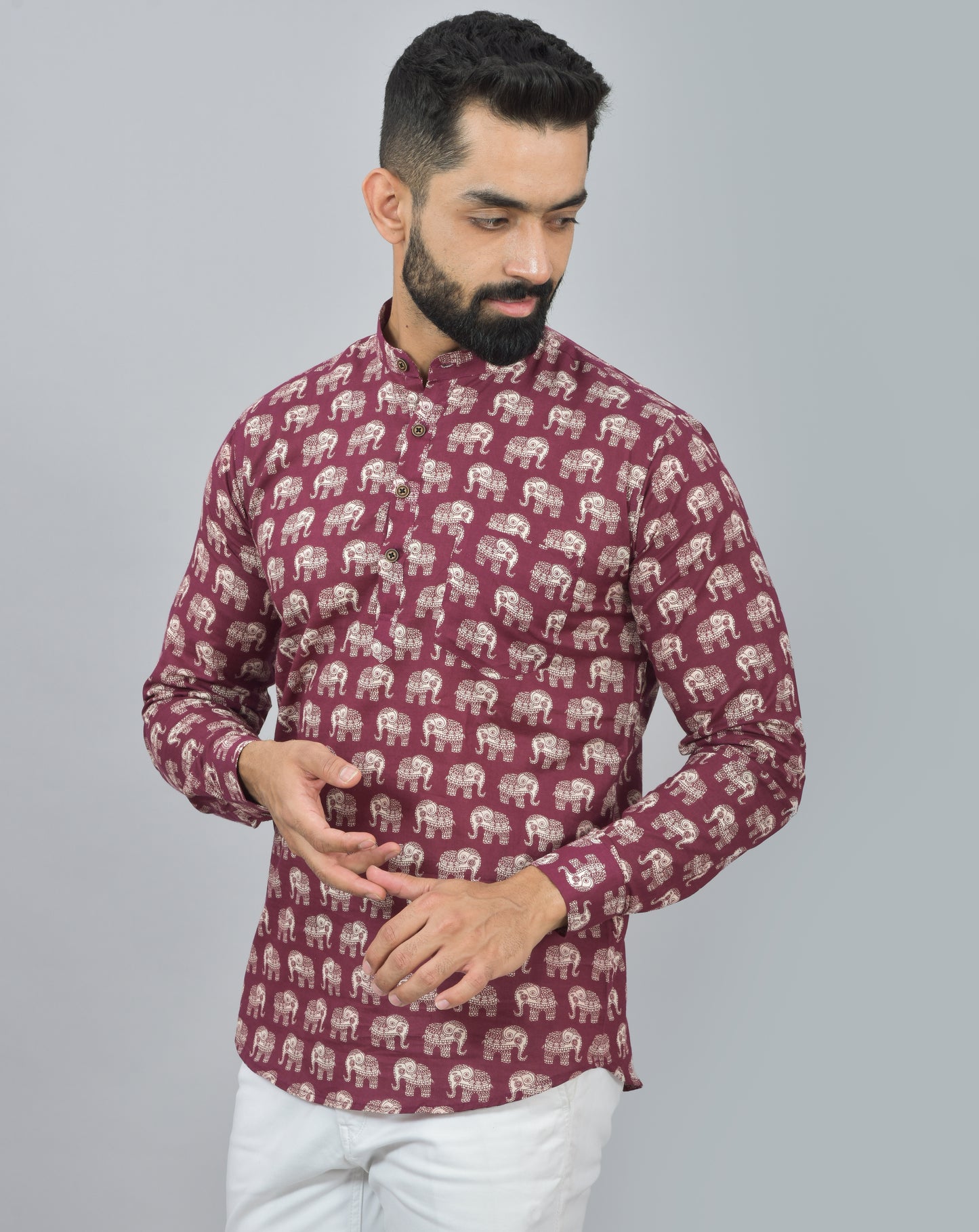 Red Kumki Short Kurta