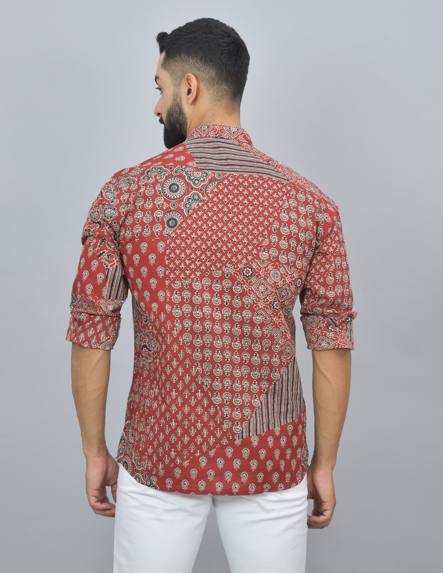 Morning in Morocco Printed Red Cotton Short Kurta