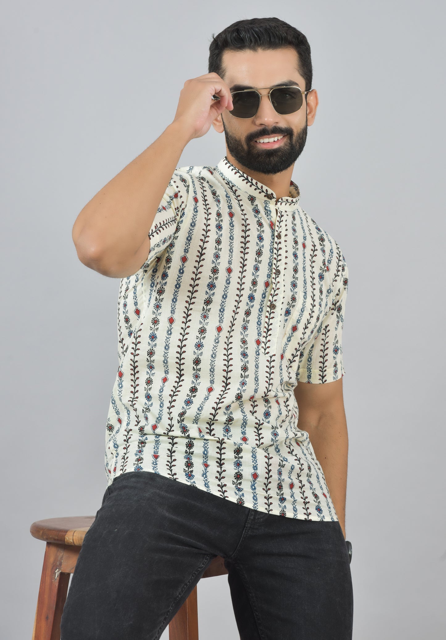 Floral Vine Short Kurta