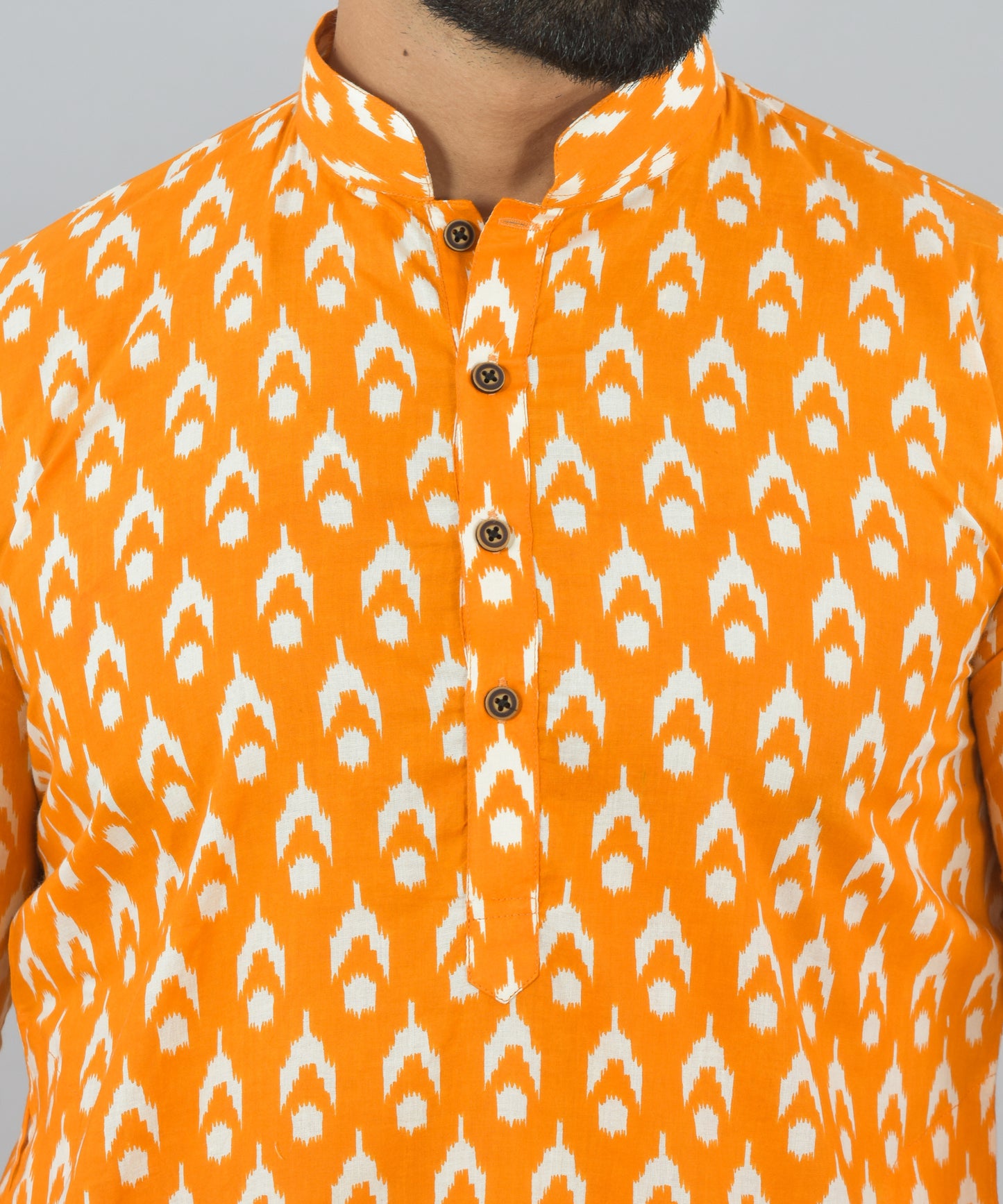 Saffron Ikat Long Kurta