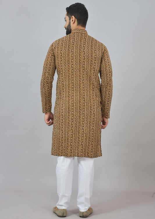 Brown Kolam Long Kurta