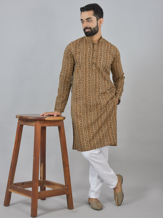 Brown Kolam Long Kurta