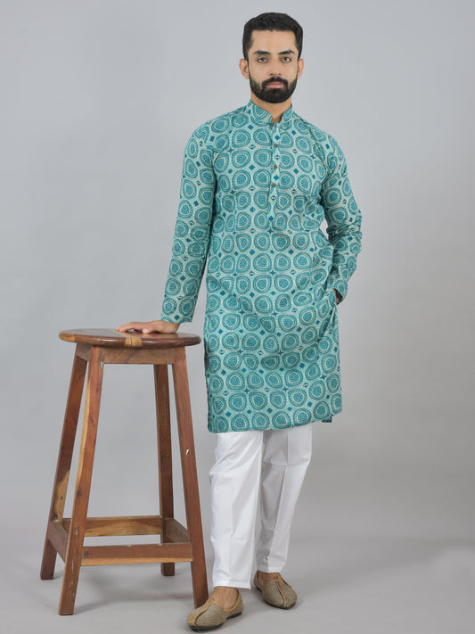 Turquoise Harmony Long Kurta