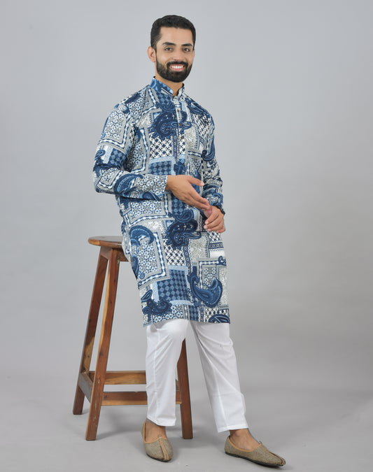 Paisley Patchwork Long Kurta