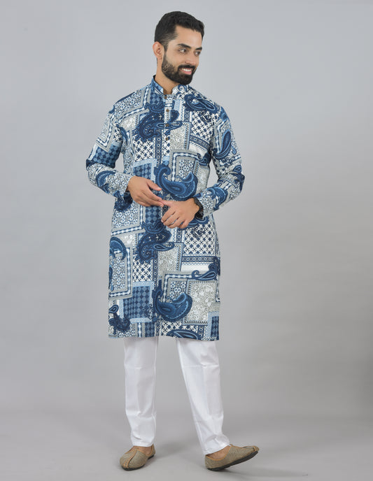 Paisley Patchwork Long Kurta