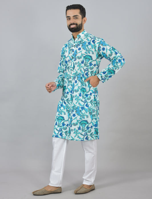 Aqua Bloom Long Kurta