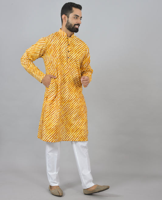 Golden Streak Long Kurta