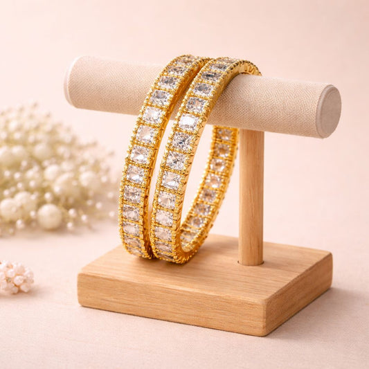 Crystal Square Stone Impon Bangles