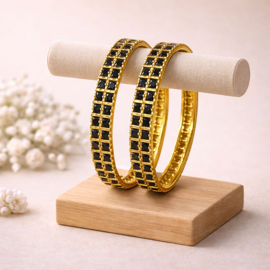 Midnight Square Stone Impon Bangles
