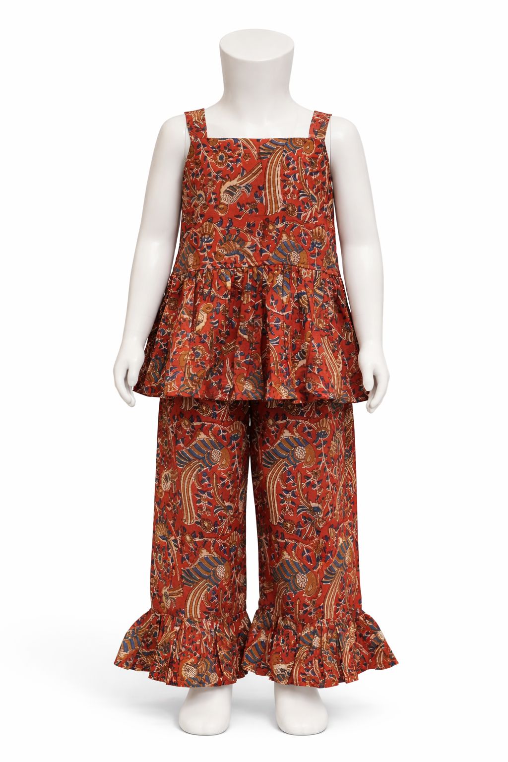Rust Bird Peplum Set