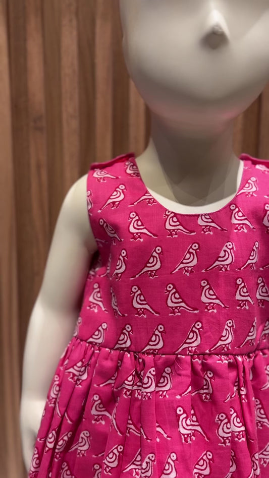 Pink Parrot Frock