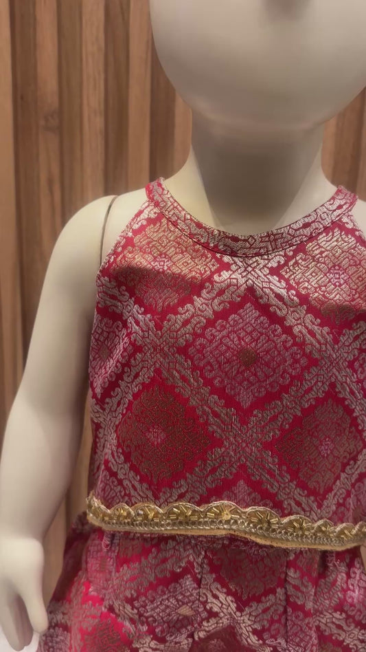 Red Brocade Top and Pant