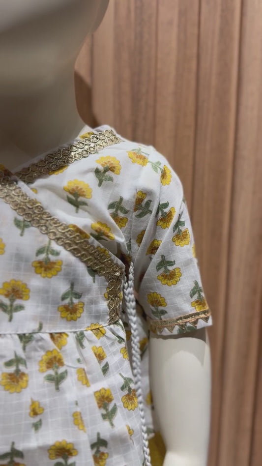 Marigold Angrakha Kurti